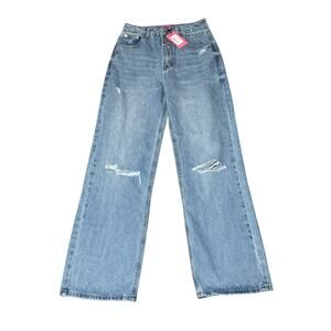 58. EDIKTED | NEW W/ Tag Lori High-Rise Wide Leg Jeans Blue Size Small